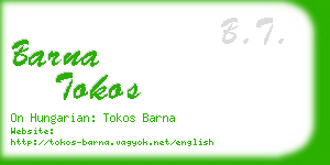 barna tokos business card